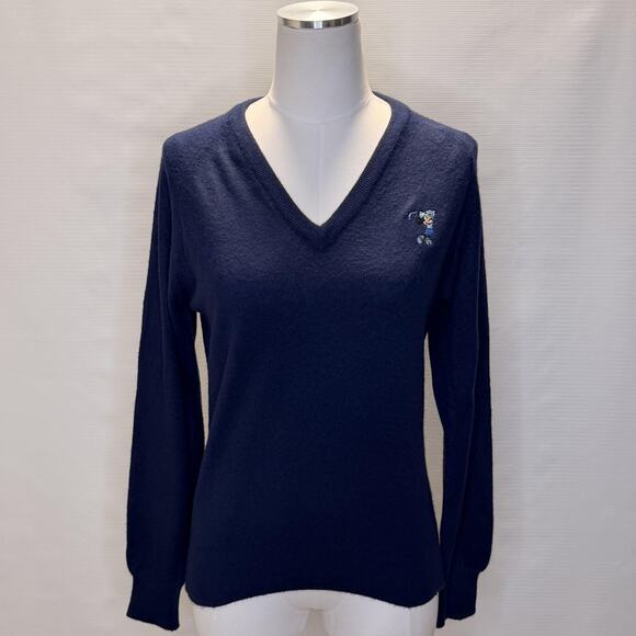 Vintage Lady Pickering Sweater Womens Medium V-Neck Golf Embroidered Made USA - Picture 2 of 8